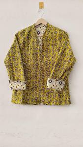 Chaqueta de Mujer Acolchada de Algodón con Estampado Floral y Bordado, Estilo Vintage, Reversible, Transpirable y Ecológica, Venta Caliente de Fábrica - Product Image 4