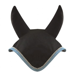 Voile anti-mouches de luxe en maille noire 2026 avec oreilles pointues et bordure bleu clair pour la protection contre les moustiques - Product Image 1