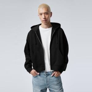 Baggy de luxe personnalisé surdimensionné coupe régulière sweats à capuche pour hommes avec fermeture éclair brodée 100% coton à séchage rapide respirant - Product Image 1