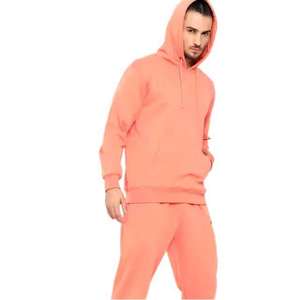 Survêtement pour homme de couleur rose pêche, fabriqué directement en usine, design personnalisé, coupe classique, tissu respirant. - Product Image 3