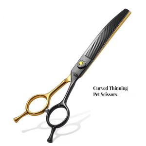 Professional <b>Dog</b> Grooming <b>Scissors</b> Curved Chunker Thinning Shears for <b>Dogs</b> - Product Image 3