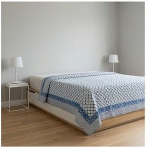 Hand Block Printed Cotton Sanganer Queen Size Kantha <b>Throws</b> <b>Large</b> Width Handmade Indian Quilt Traditional Bedding Homes Decor - Product Image 5