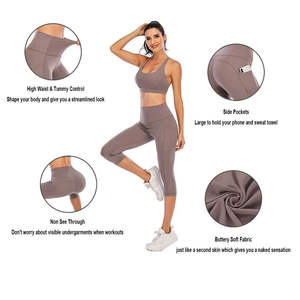 Sports Girl <b>Seamless</b> Fitness Wear Gym Capri For Women High Elastic Sports Wear <b>Leggings</b> For Online Sale Reasonable Price - Product Image 6