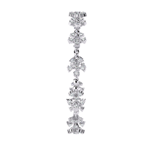 Diamond <b>Bracelet</b> in 10k 14k Gold Lab Grown Floral Round Cut Designer Flower Motif Statement Diamond Jewellery for Women Wedding - Product Image 4