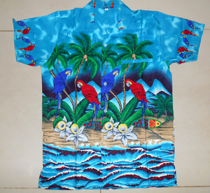 Proveedor Mayorista Indio Vende Camisa Hawaiana de Manga Corta para Hombre, Informal, para Fiesta en la Playa, con Estampado de Palmeras, Popelina 100% Poliéster - Product Image 5