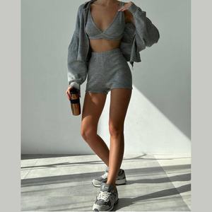 Conjunto Deportivo de 3 Piezas para Yoga y Gimnasio 2026: Top Corto de Manga Larga y Pantalones de Yoga de Cintura Alta, Conjunto de Yoga sin Costuras - Product Image 5