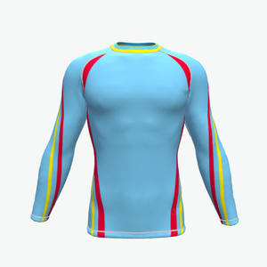 Camiseta Deportiva de Compresión con Protección UV UPF50, Transpirable, con Logotipo Personalizado, al por Mayor de Fábrica, en Poliéster y Spandex - Product Image 4