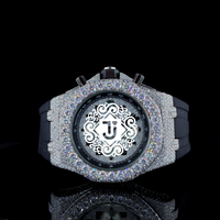 Montre de luxe automatique mécanique en acier inoxydable de qualité export, sportive, avec cadran en diamant, verre saphir et mouvement ETA VVS Moissanite
