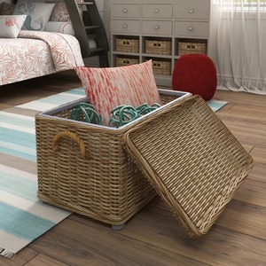 <b>Rectangular</b> rattan <b>basket</b> with rubber feet Handmade <b>Storage</b> <b>Basket</b> Wholesale eco-friendly Made in Viet Nam - Product Image 5