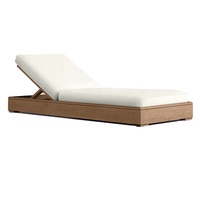 Patio moderne en bois de teck massif chaise de paresseux pour l'extérieur chaise longue courbe lit de repos piscine chaise longue meubles de jardin
