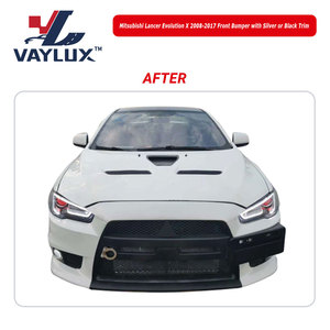 Kits de carrosserie de voiture de qualité supérieure, accessoires, pièces, Mitsubishi Lancer <span class=keywords><strong>Evolution</strong></span> X 2008-2017, pare-chocs avant avec garniture argentée ou noire - Product Image 3