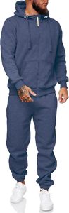 Ensemble de survêtement personnalisé en coton et polyester 420 GSM pour homme, sweat à capuche zippé et pantalon de jogging, couleur verte, broderie, vêtements de sport haut de gamme - Product Image 4