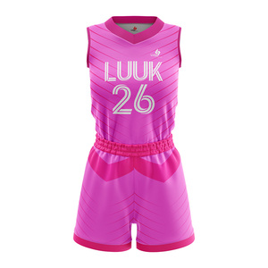 Conjunto de Camiseta y Pantalones Cortos de Baloncesto para Niñas con Cuello en V, Sublimación con Logotipo y Nombre de Equipo Personalizados, Transpirable, de Secado Rápido, con Cierre de Cordón - Product Image 5