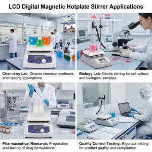 Agitador Magnético Digital con Placa Calefactora de Cerámica, Pantalla LCD y Sonda de Temperatura para Mezcla Química en Laboratorio - Product Image 6
