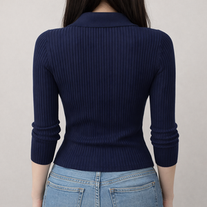 Suéter Cárdigan de Punto para Mujer, Estilo Casual, Grueso, Otoñal, Bordado, Sólido, Simple, con Cierre - Product Image 2