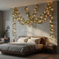 Guirlandes lumineuses de Noël, nouvelles guirlandes LED artificielles en saule de 2 mètres, alimentées par piles, lumière chaude, pour la décoration de mariage et de la maison