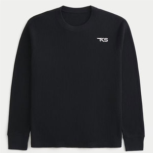 Chemise en tricot gaufré moderne, tissu léger et chaud, style tendance, idéale pour un look quotidien - Product Image 1