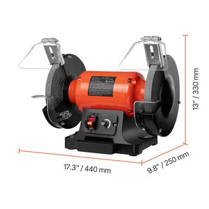 Smerigliatrice da banco elettrica a velocità variabile da 8 pollici con motore a induzione da 550W 5.0A, grana 36/60, 2000-3450 RPM - Product Image 2