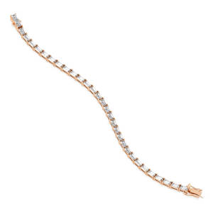 REYES Elegante Pulsera de Tenis con Cierre de Caja de Plata de Ley 925 y Moissanita de 10Ct, Chapada en Oro de 14K, Joyería de Mano para Mujer, Fabricante - Product Image 5