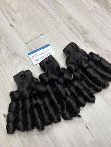 Cheveux bouclés naturels à la vapeur, couleur naturelle, prêts à être expédiés, fournisseur de cheveux bruts, mèche de cheveux bruts double drawn - Product Image 3