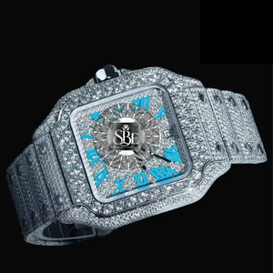 Montre de luxe de haute qualité en or rose sertie de diamants, mouvement à quartz de précision pour hommes, idéale pour les occasions décontractées, les clubs et les soirées - Product Image 1