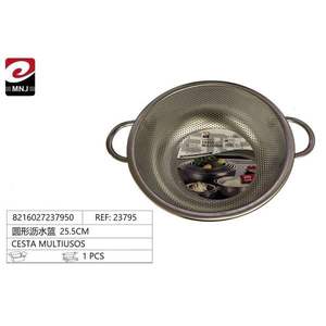 Panier de vidange rond en acier inoxydable de 25,5 cm CESTA MULTIUSOS - Passoire et égouttoir polyvalents - Product Image 3
