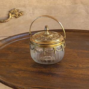 Decorative Brass Storage <b>Jar</b> | Stainless Steel Interior <b>Food</b> Safe - Product Image 1