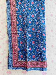 Écharpe carrée indienne imprimée en blocs de coton élégance légère fabriquée à la main avec soin étole de plage - Product Image 3