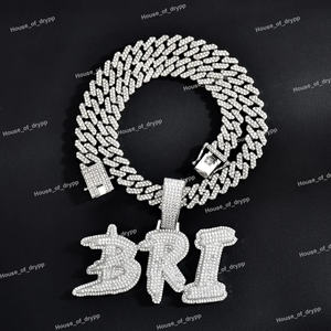 Colgante con Letra y Diamantes Moissanite en Plata de Ley 925, Estilo Hip Hop, para Hombre y Mujer - Product Image 3