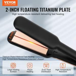 Plancha de Pelo de Titanio de 2 Pulgadas con Pantalla LCD, Doble Voltaje (110V/240V), 11 Ajustes de Temperatura, Iones Negativos Infrarrojos para Salón - Product Image 2