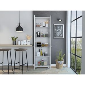 Dispensa Baleare a cinque ripiani con quattro gambe bianche, soluzione per l'organizzazione interna della cucina - Product Image 4