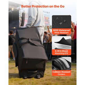 Borsa Leggera per Batteria Elettronica 600D Imbottita con Ruote, Custodia da Viaggio Grande 36.2 X 16.5 X 16.1 Interni per Applicazioni Basso - Product Image 3
