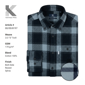 เสื้อเชิ้ตผ้าฟลานเนลทอลายตารางสำหรับผู้ชาย พรีเมียม เนื้อหนา 100% ผ้าฝ้ายย้อมเส้นด้าย ทอลายทวิล  ผ้าเนื้อนุ่ม ใส่สบายในฤดูหนาว รับผลิตแบบ ODM และ OEM - Product Image 2
