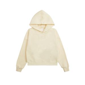 Sudadera con capucha recortada de algodón Unisex personalizada al por mayor Tendencia Invierno Color sólido Chorlito cuello con capucha accesorio de moda para mujer - Product Image 6