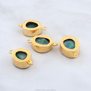 จี้รูปหยดน้ำประดับคริสตัลสีเขียวดรูซี่ ชุบทอง งานแฮนด์เมด สร้อยคอ ของขวัญสำหรับเธอ - Product Image 2