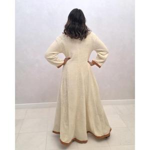 Vestido Maxi Elegante para Mujer, Cuello en V, Manga Larga, Corte en A, Holgado, Estilo Abaya, Vestido Casual para Fiesta - Product Image 4