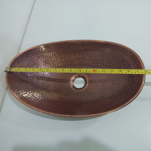 Fregadero de cobre estilo náutico rústico, de un solo tazón, para cocina o baño, lavabo decorativo de cobre con cuenco profundo para el hogar - Product Image 4