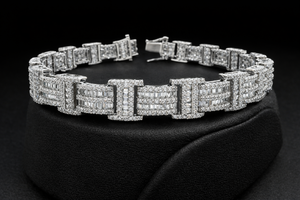Premium Hip Hop <b>Iced</b> Out Diamond <b>Chain</b> Bracelet 10KT 14KT Gold VS1 VS2 H-I Color Heavy Luxury Statement Jewelry Bracelet - Product Image 3