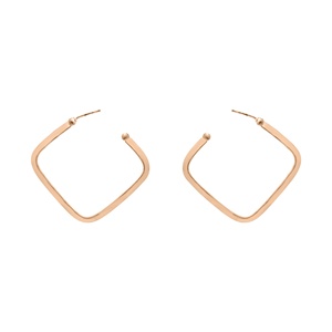 Pendientes de Aro Abiertos Cuadrados Geométricos de Plata de Ley 925 al por Mayor, Joyería Fina, Memoria Jewels - Product Image 1