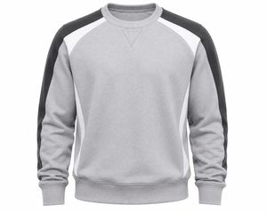 Sudadera Negra de Cuello Redondo para Hombre, Manga Raglán, Bloques de Color, Tejido de Punto, Corte Regular, Estilo Casual para Otoño - Product Image 3