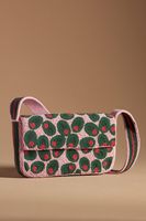 Sac à main à rabat imprimé animalier avec perles rouges, bandoulière unique, élégant sac de soirée pour femme