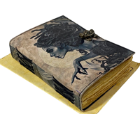 Diario de cuero de grano completo Goddess Medusa Print Of Shadows Grimoire Journal con Deckle Edge Papers C-Lock Cierre Diario Libros