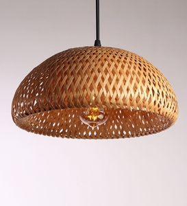 Lámpara Colgante de Bambú Tejida a Mano, Lámpara de Techo Boho de Ratán Natural, Lámpara Colgante de Mimbre Hecha a Mano - Product Image 4