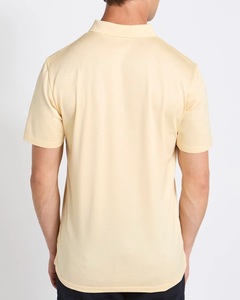 Men's Light Yellow Polo Shirt Short Sleeve Solid Color Oxford Cotton Shirt Casual Wear Breathable Woven Top Classic <b>Smart</b> Casual - Product Image 3