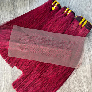 Lots de Cheveux Humains Vierges Vietnamiens avec Closure, Texture Lisse Baguette, Super Double Drawn, Couleur Rose, Prix de Gros - Product Image 6