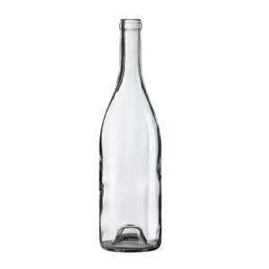 Bouteille en verre de vodka de qualité supérieure, bouteille de luxe en verre noir transparent couleur vin rouge recyclé provenant de l'inde