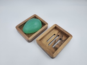 Eco-Friendly Rectangular Wooden Soap Dishes - Product Image 1