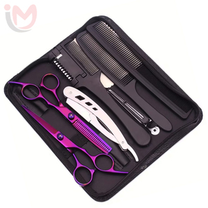 Professional Stainless Steel High Quality Durable Hair Scissors Cutting Shears Thinning Hairdressing <b>Razors</b> Comb <b>Set</b> Salon - Product Image 5