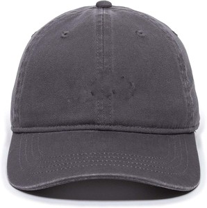 Casquette de baseball en coton gris foncé, 6 panneaux, réglable, unisexe, décontractée, couleur unie, tissu sergé, finition délavée - Product Image 3