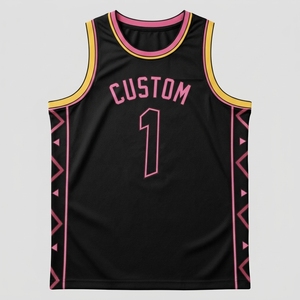 เสื้อบาสเก็ตบอลเด็กแบบสั่งทำพิเศษ สีชมพู ลายเรขาคณิต พิมพ์ลายแบบ Sublimation เสื้อกล้าม Unisex ระบายอากาศได้ดี ผลิตจากโพลีเอสเตอร์ ป้องกันแบคทีเรีย ยืดได้สี่ทิศทาง - Product Image 6